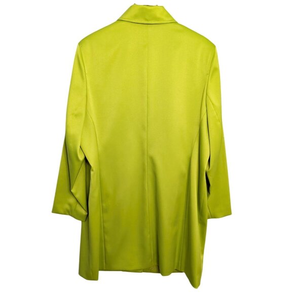 Nygard Womens Lime Green Mid-Length Button-Front Dress Jacket 18W Polyester Blen - Picture 2 of 13